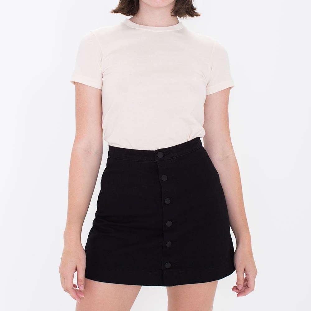 American Apparel Denim Button-front Skirt